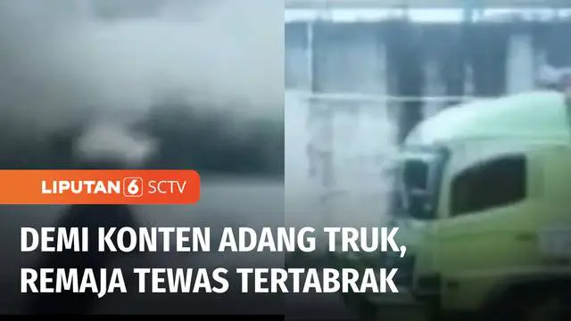 Akibat ulah sendiri, seorang remaja tewas tertabrak truk di Gunung Putri, Bogor. Pemuda tersebut nekat menghentikan truk yang tengah melaju, diduga untuk konten media sosial.