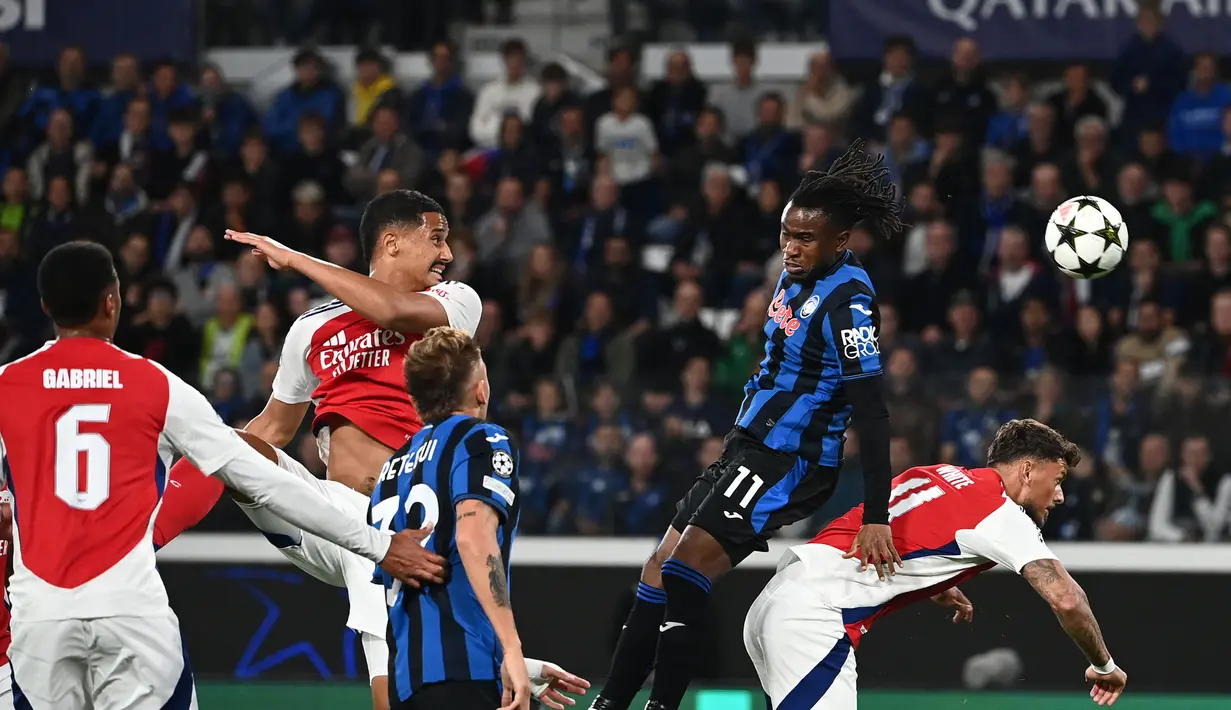 Laga Atalanta melawan Arsenal berakhir imbang tanpa gol. (Isabella BONOTTO/AFP)