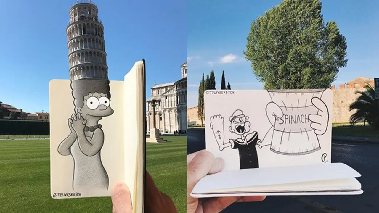 Pria Ini Gabungkan Gambar Kartun dan Realita, 6 Hasilnya Bikin Takjub