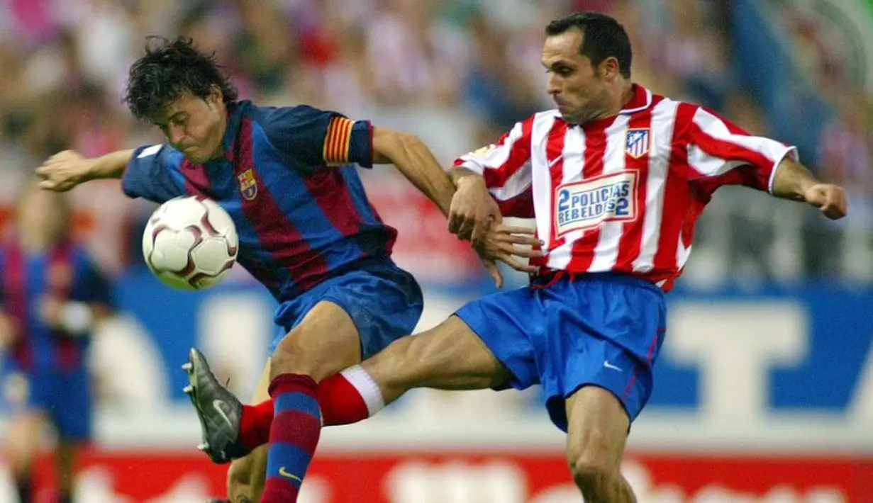 Luis Enrique saat masih aktif menjadi pemain Barcelona. (AFP/Javier Soriano).