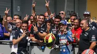 Pebalap Avintia Ducati, Hector Barbera, akan start dari posisi kedua di depan Valentino Rossi (Yamaha) pada balapan MotoGP Jerman di Sirkuit Sachsenring, Minggu (17/7/2016). (Bola.com/Twitter/bgmotogp)