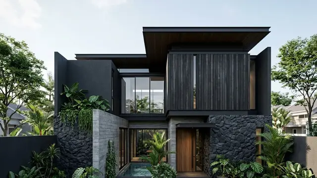 Permainan Warna Gelap dan Tekstur Material