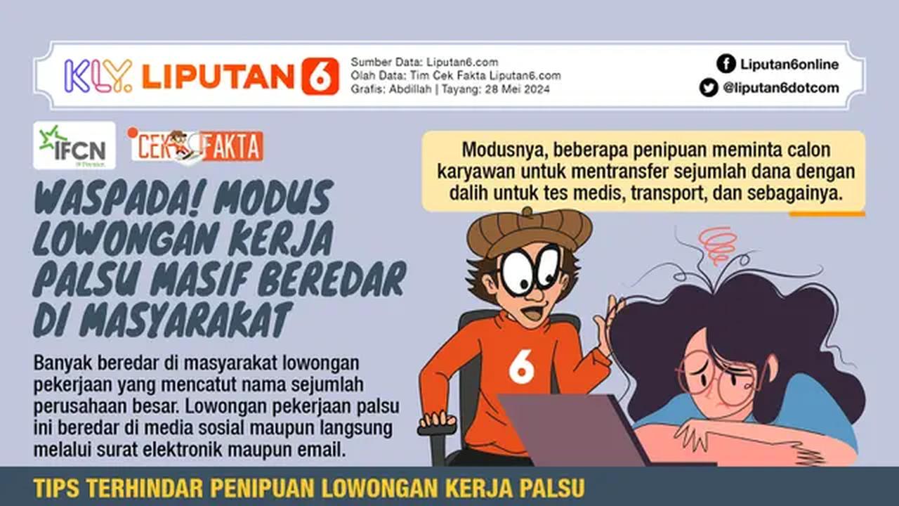 INFOGRAFIS CEK FAKTA_Tips Terhindar Penipuan Lowongan Kerja Palsu (Liputan6.com/Abdillah)