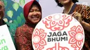 Wali Kota Surabaya Tri Rismaharini dalam acara peluncuran gerakan Jaga Bhumi periode ke-2 di Jakarta, Rabu (21/11). Jaga Bhumi memiliki misi menyelamatkan plasma nutfah Indonesia. (Liputan6.com/Immanuel Antonius)
