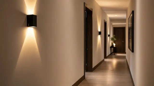 Ide Lampu Dinding untuk Membuat Lorong Rumah Tidak Terlihat Gelap (AI Generated)