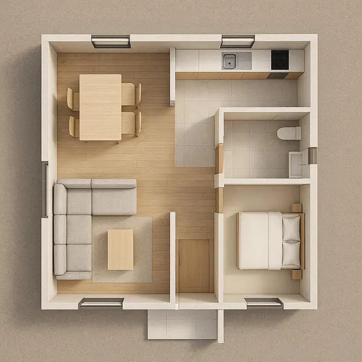5 Model Rumah Sederhana 9x6 Meter dengan Denah Tata Ruang Minimalis yang Tren di 2025