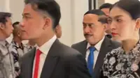 Gibran Rakabuming dan Selvi Ananda menghadiri resepsi pernikahan anak Menko Yusril, 19 Januari 2025. (dok. tangkapan layar video TikTok @amanat_nasional/https://www.tiktok.com/@amanat_nasional/video/7461630017982696709)