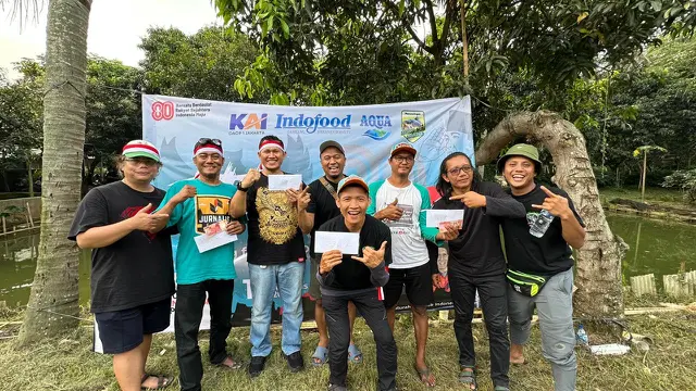 Jurnalis Indonesia Peduli (JIP) menggelar perlombaan memancing turut menyemarakkan HUT ke-80 RI.