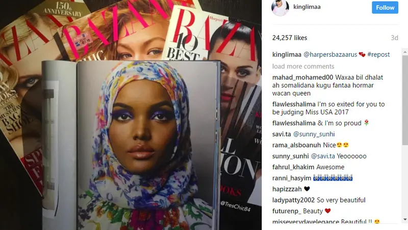 Halima Aden, Model Hijab di Milan Fashion Week