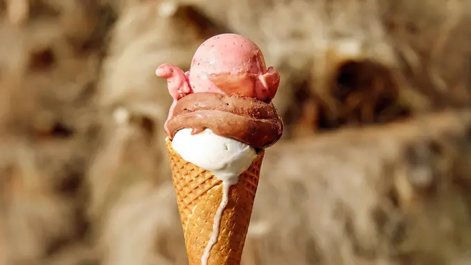 ilustrasi es krim mencair