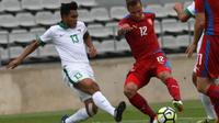 Duel antara Timnas Indonesia U-19 Vs Rep. Ceska U-19 yang berakhir dengan kemenangan 2-0 untuk Rep. Ceska di Turnamen Toulon 2017, Sabtu (3/6/2017). (Bola.com/Istimewa)
