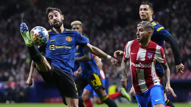 Foto: Manchester United Imbangi Atletico Madrid di Babak 16 Besar Liga Champions Lewat Gol Anthony Elanga