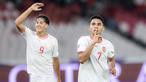 Gelandang Timnas Indonesia, Marselino Ferdinan (kanan) melakukan selebrasi setelah mencetak gol kedua ke Gawang Arab Saudi pada pada laga lanjutan putaran ketiga Grup C Kualifikasi Piala Dunia 2026 di Stadion Utama Gelora Bung Karno (SUGBK), Senayan, Jakarta, Selasa (19/11/2024). (Bola.com/M Iqbal Ichsan)