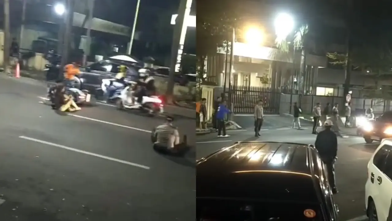 Hindari Razia, Pengendara Motor Tabrak Polisi di Makassar Hingga Tersungkur di Aspal