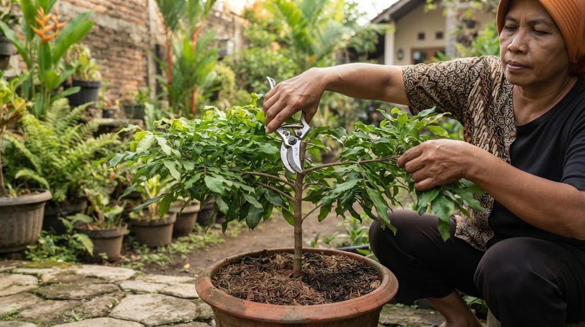 Pemangkasan Pohon Kelengkeng Pendek