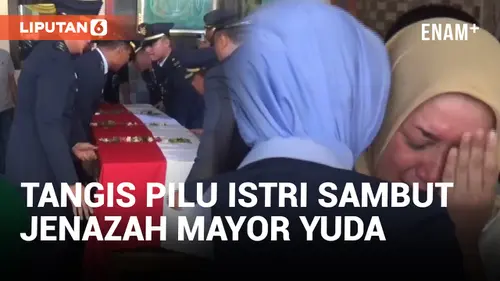 VIDEO: Kedatangan Jenazah Mayor Yuda Pilot Pesawat Super Tucano Disambut Tangis Pilu Istri