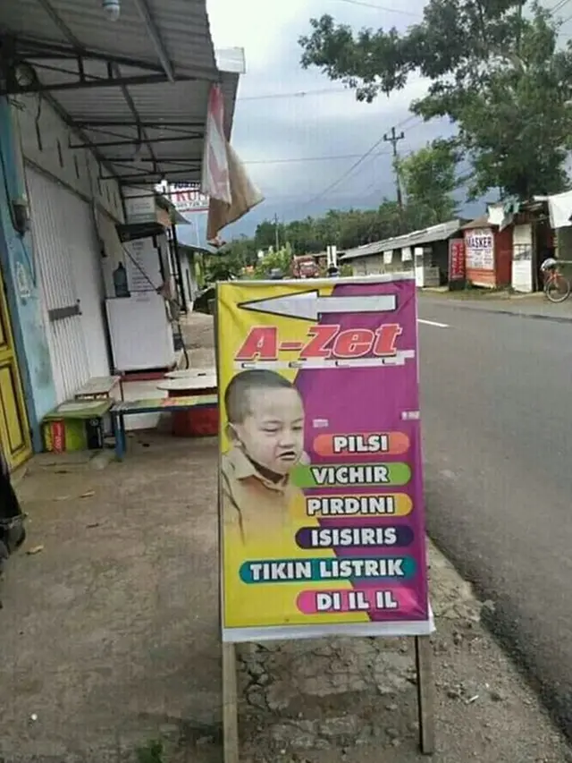 6 Spanduk Jualan Huruf Vokal Diganti I Semua Ini Kocak