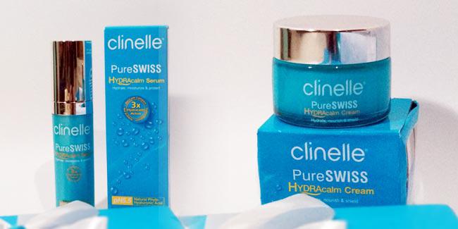 Rangkaian produk produk dari Clinelle seri PureSWISS HydraCalm | Copyright: Vemale.com/Dewi Ratna