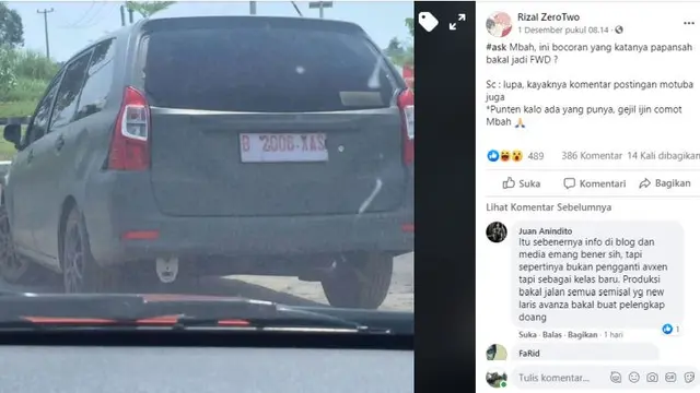Viral Toyota Avanza FWD (tangkapan layar grup facebook Motuba)