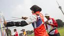 Pepanah Indonesia, Diananda Choirunisa, saat pemusatan latihan jelang Asian Games XVIII di Lapangan Panahan Senayan, Jakarta, Rabu (6/6/2018). Cabang panahan menargetkan satu medali emas pada Asian Games. (Bola.com/Vitalis Yogi Trisna)
