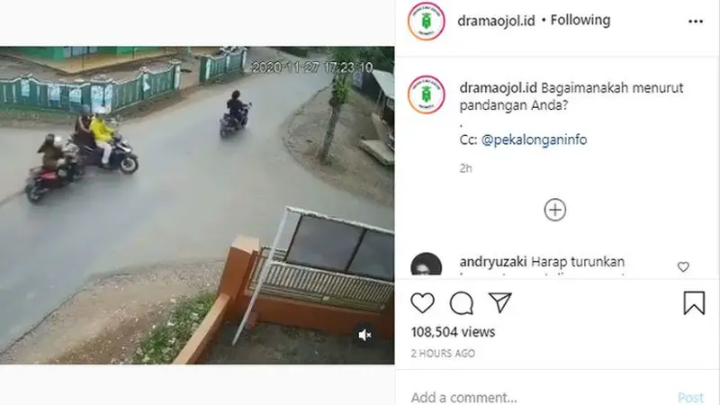 Detik-Detik Tabrakan di Perempatan, Netizen Bingung Siapa yang Salah? (Instagram @dramaojol.di)