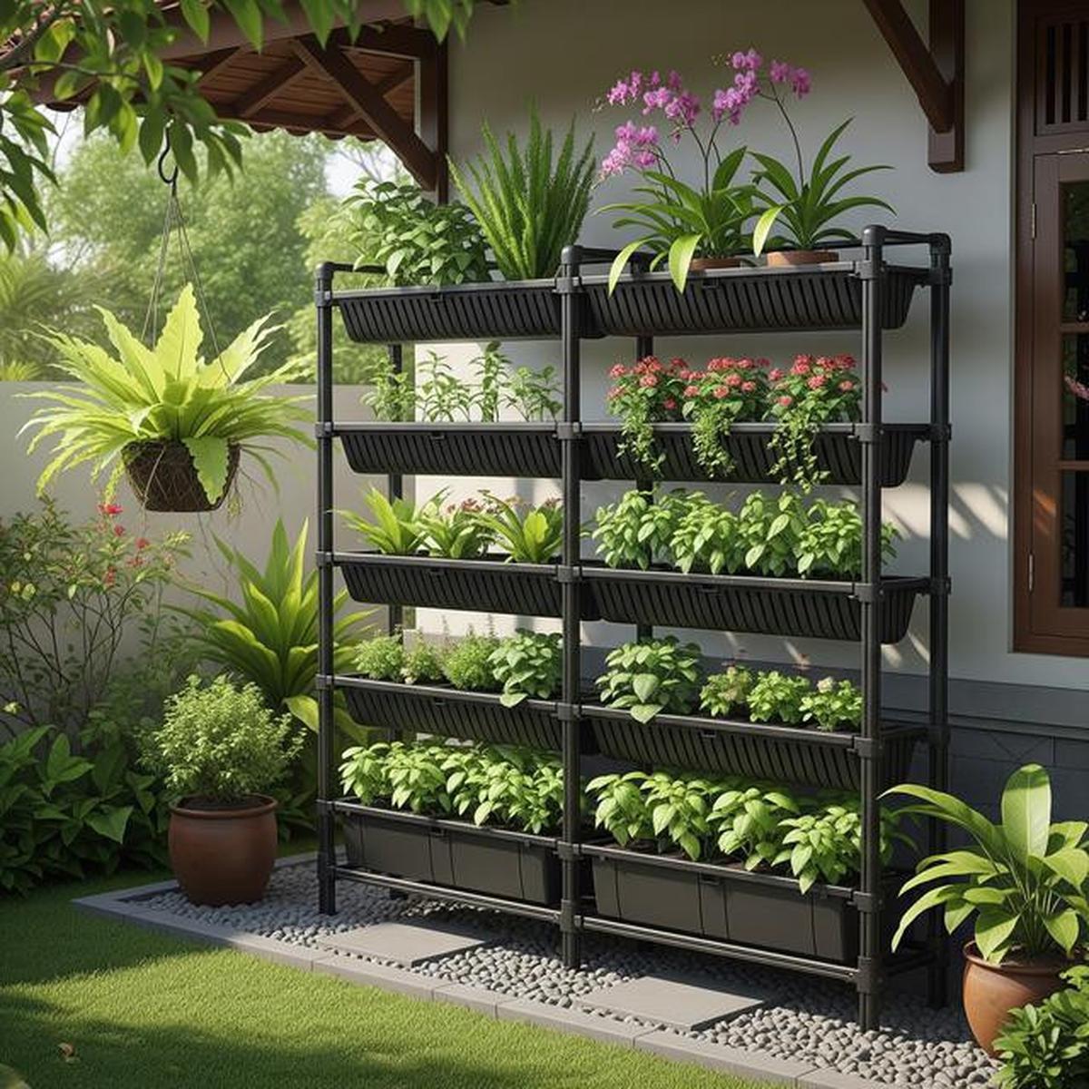 8 Model Rak Tanaman Bertingkat di Pekarangan Rumah yang Tahan Cuaca