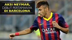 Video aksi debut pertama Neymar Jr bersama Barcelona pada 30 Juli 2013 saat melawan Lechia Gdansk.
