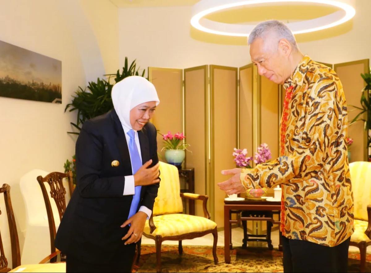 khofifah temui lee hsien loong