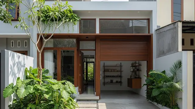 Desain Rumah Mungil dengan Garasi Multifungsi