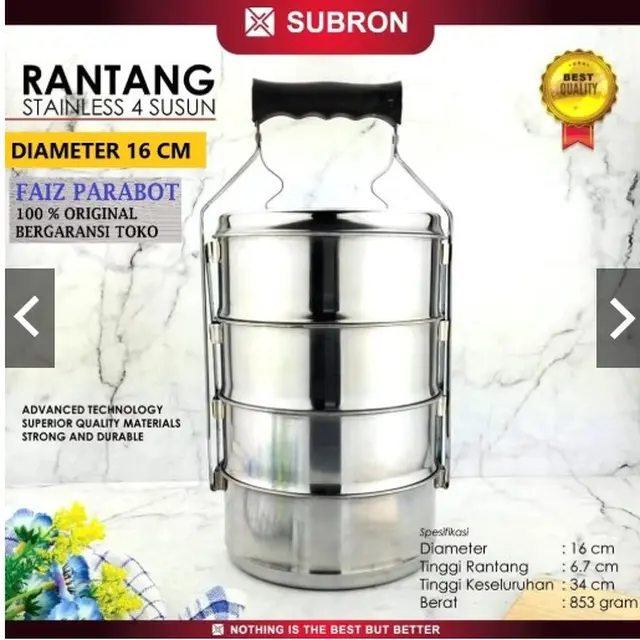 SUBRON Rantang 4 Susun (Shopee/faiz_parabot)