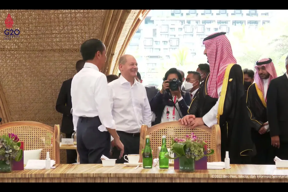 Momen makan siang para presiden G20 di The Ampurva Kempinski, di sela-sela diskusi KTT pada Selasa (15/11/2022). (Liputan6/Benedikta Miranti)