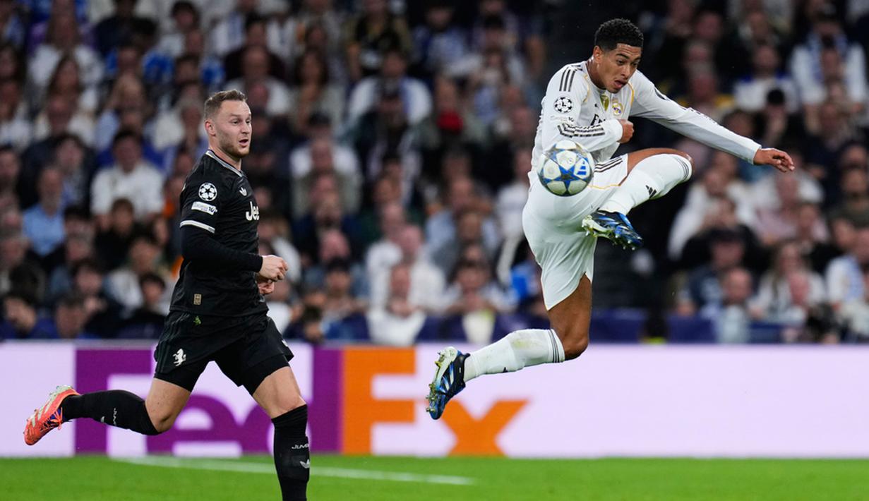 Laga berlangsung intens dan penuh peluang. Juventus sempat memberi perlawanan berarti di awal, namun Real Madrid tampil lebih tajam di babak kedua lewat dominasi lini tengah dan agresivitas serangan sayap. (AP Photo/Manu Fernandez)