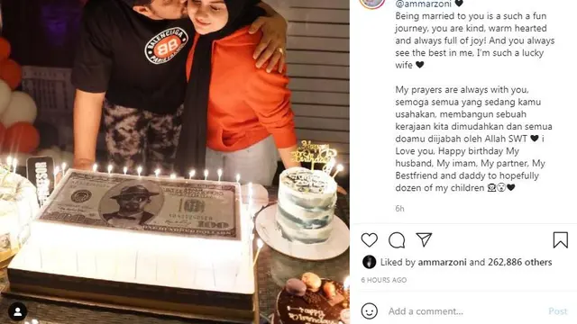 Ammar Zoni  ulang tahun Irish Bella berharap punya anak selusin