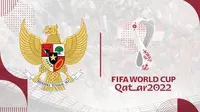 Logo Timnas Indonesia dan Piala Dunia 2022. (Bola.com/Dody Iryawan)