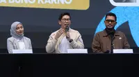 CEO Kelme Indonesia, Kevin Wijaya, saat memberikan keterangan dalam event Leave Your Mark Fest di Stadion Utama Gelora Bung Karno (SUGBK), Jakarta, Kamis (12/3/2026). Kelme menjadi official jersey Timnas Indonesia sejak 2026. (Bola.com/Bagaskara Lazuardi)