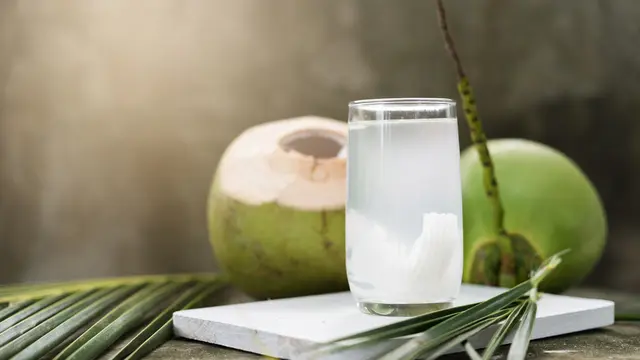 ilustrasi manfaat air kelapa/Here Asia/shutterstock