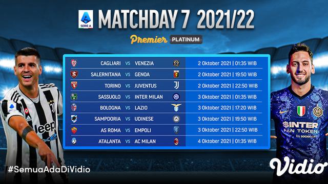 Jadwal dan Live Streaming Liga Italia Serie A 2021 / 2022 Matchday 7 di Vidio, 2-4 Oktober 2021