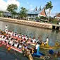 Lomba perahu naga tradisional atau Solu Bolon jadi ikon saat Festival Danau Toba 2014.