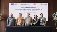 PT Astra International Tbk (ASII) melalui PT Sedaya Multi Investama menyelesaikan transaksi akuisisi salah satu bank komersial di Indonesia PT Bank Jasa Jakarta bersama dengan WeLab, Senin, 19 September 2022. (Foto: PT Astra International Tbk)