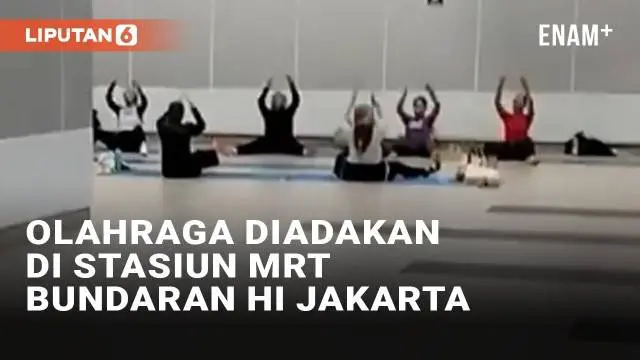Olahraga pound fit diadakan di Stasiun MRT Bundaran HI viral. Video tersebut diunggah oleh akun roulihutahaean pada Senin (21/10/2024)