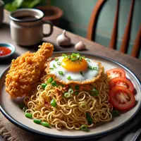 illustrasi mie goreng copyright/ai generated