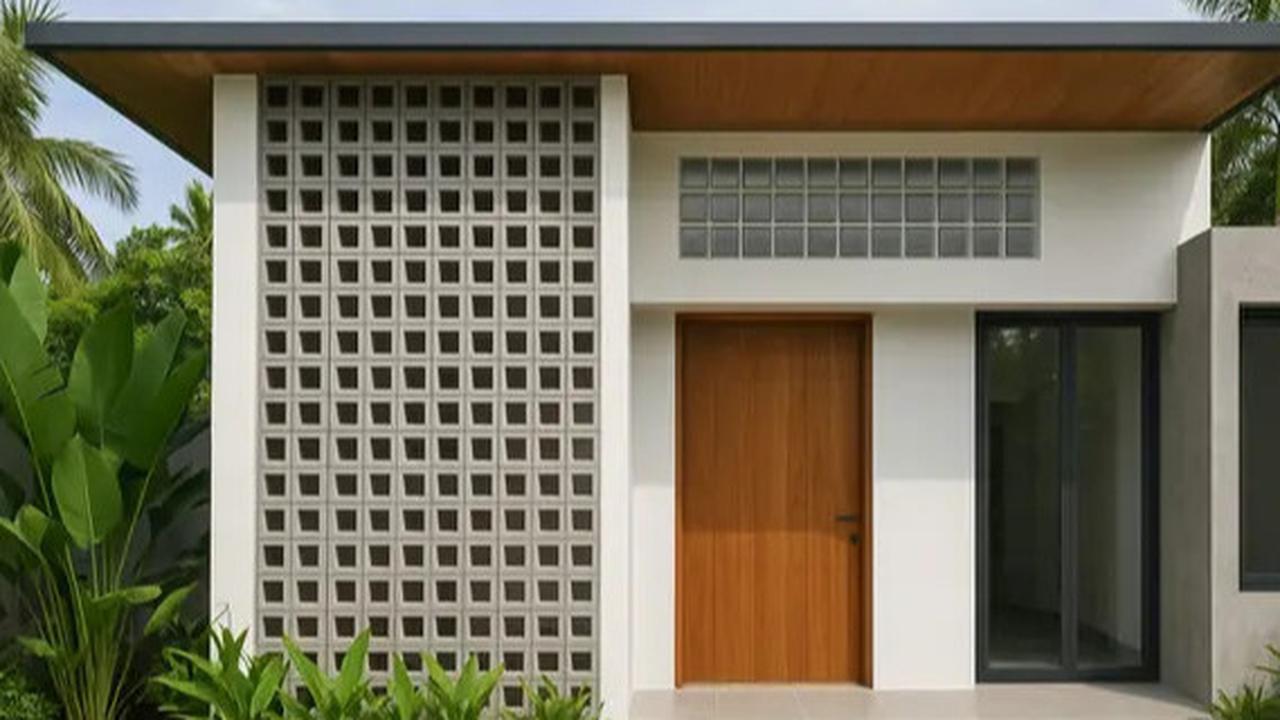 7 Contoh Desain Rumah Minimalis Tampak Depan dengan Kombinasi Dinding Roster, Timeless & Fungsional