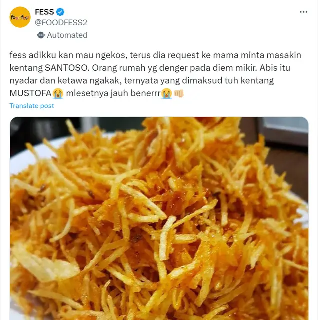 6 Nama Kentang Mustofa Nyeleneh Ini Bikin Ngakak, Netizen Asbun Banget