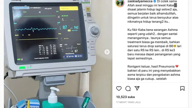 Unggahan Zaskia Adya Mecca. (Foto: Dok. Instagram @zaskiadyamecca)
