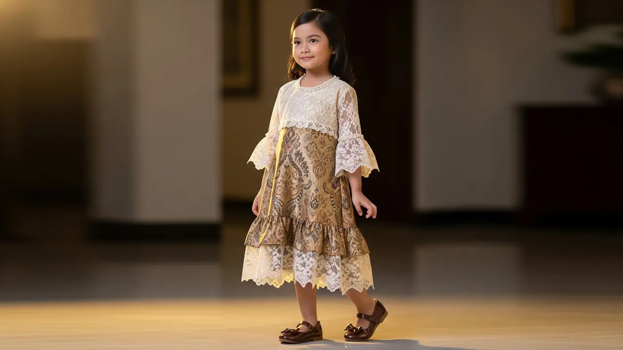 Model Dress Anak Kombinasi Brokat