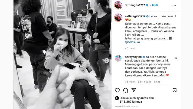 Unggahan Raffi Ahmad soal Laura Anna. (Foto: Instagram @raffinagita1717)