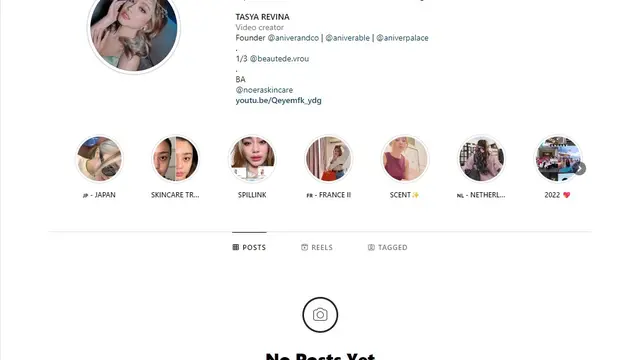 unggahan foto dan video yang semula mejeng di akun Instagram terverifikasi Tasya Revina lenyap.