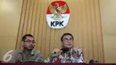 Plt Pimpinan KPK, Johan Budi menjelaskan kasus yang menimpa Bupati Benermeriah merupakan pengembangan dari kasus Dermaga Sabang yang telah menjerat Heru Sulaksono dan Ramadhan Ismy, Jakarta, Selasa (4/8/2015). (Liputan6.com/Helmi Afandi)