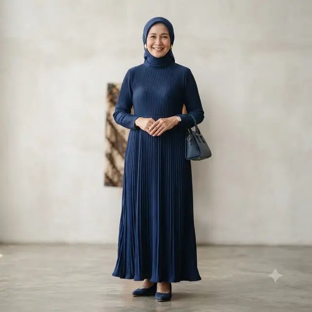 Model Gamis Ibu-Ibu untuk Malam Tirakatan