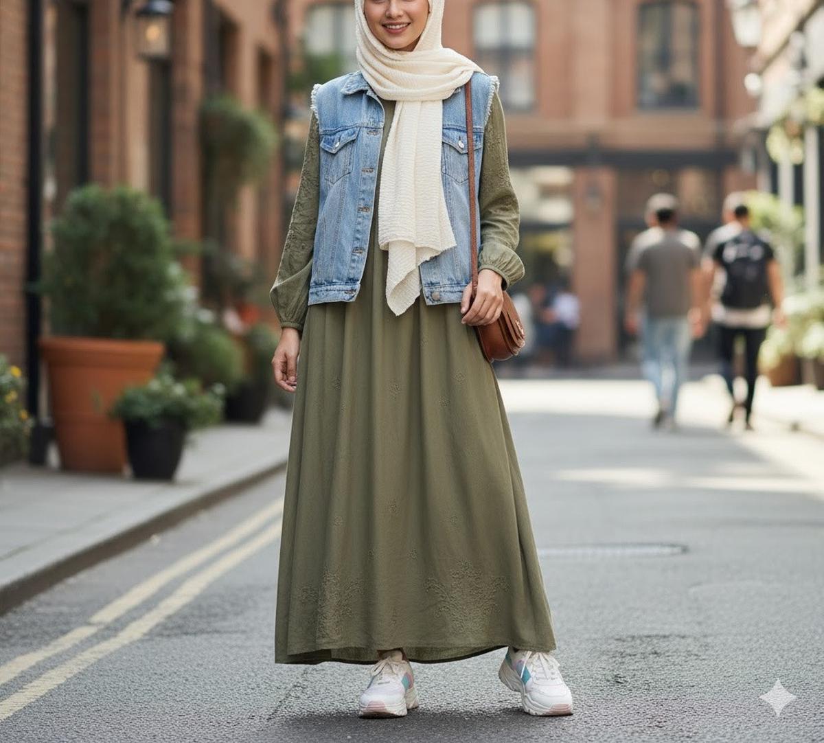 Model Gamis Terbaru Kombinasi Rompi